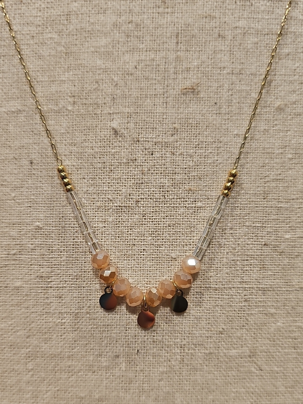 NWT Plunder Gold & Peach Necklace